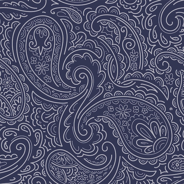 PAISLEY SEAMLESS OUTLINE PATTERN AND PRINTS