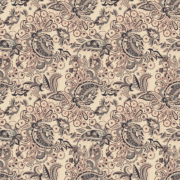 Paisley Vector Pattern Seamless Floral Textile Background