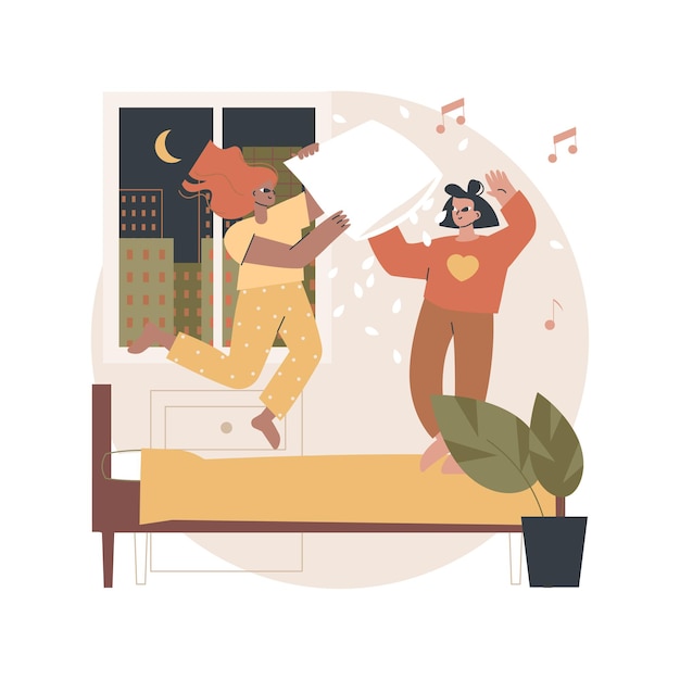 Vector pajama party abstract illustration