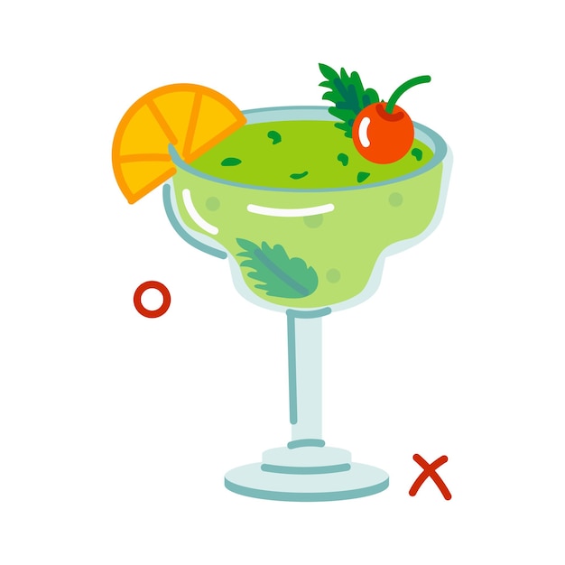 Vector pak deze platte sticker van een margarita