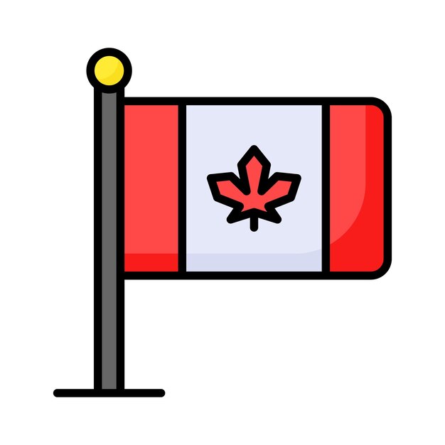 Pak dit prachtig ontworpen icoon van de Canadese vlag in trendy stijl
