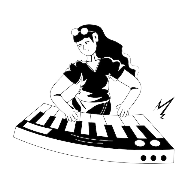 Pak een glyph illustratie van pianist