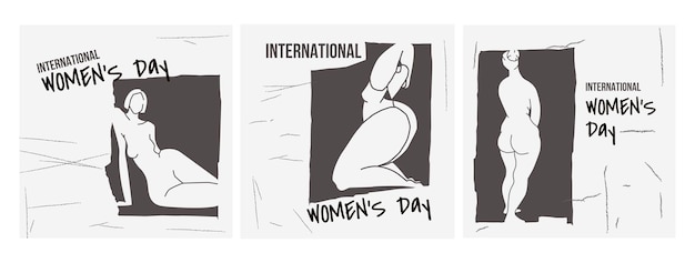 Pak silhouet van een vrouwenillustratie voor Internationale Vrouwendag