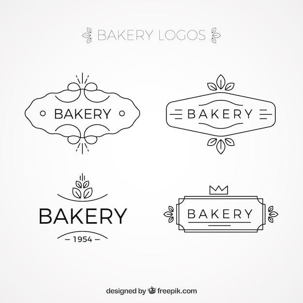 Pak van de hand getekende bakkerij logo