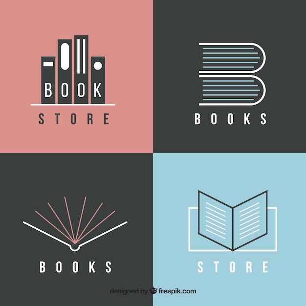 Pak van de moderne boek logos