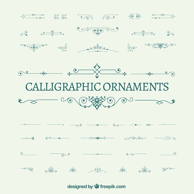 Vector pak van kalligrafische ornamenten