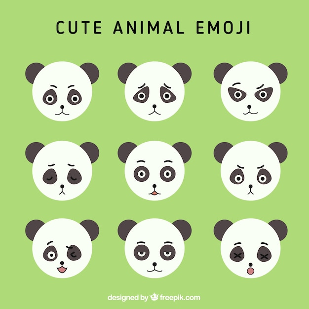 Pak van negen panda emoticons