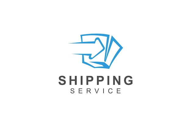 Pakcet shipping дизайн логотипа доставка груза значок символа заказа символ современного минимализма