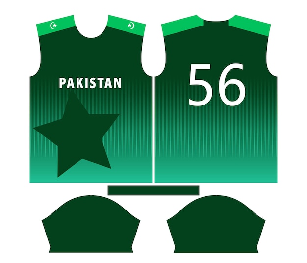 Pakistaans cricketteam sporten kinderontwerp of Pakistaans cricket jersey ontwerp