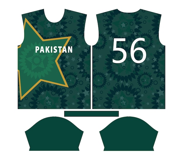 Pakistaans cricketteam sporten kinderontwerp of Pakistaans cricket jersey ontwerp