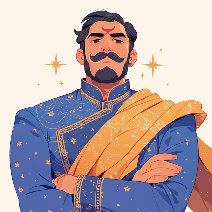 Vector pakistaanse man in traditionele sherwani kleding