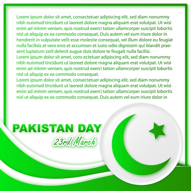 Pakistan dag 23 maart kopieer ruimte tekst ruimte social media banner sjabloon