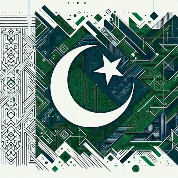 Pakistan dag abstracte achtergrondontwerp