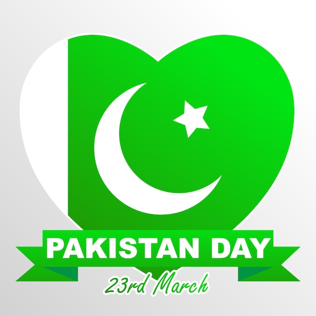 Pakistan day love shape 23 march square social media banner template
