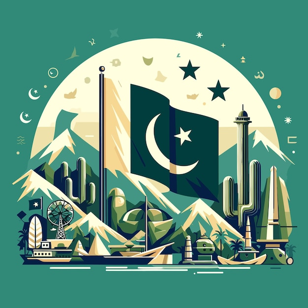 Vector pakistan day
