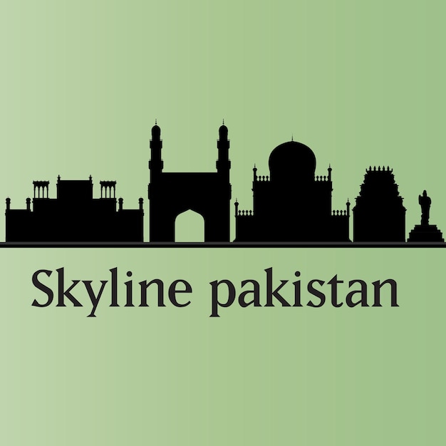 Vector pakistan famous cities skyline