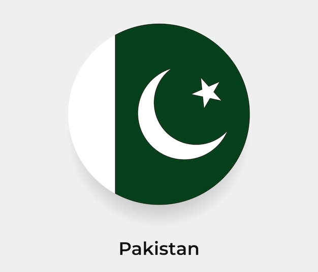 Vettore illustrazione di vettore dell'icona di forma rotonda del cerchio della bolla della bandiera del pakistan