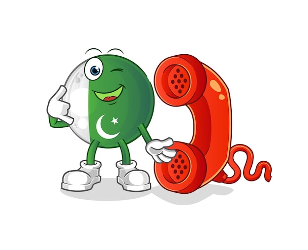 Pakistan flag call mascot cartoon vector