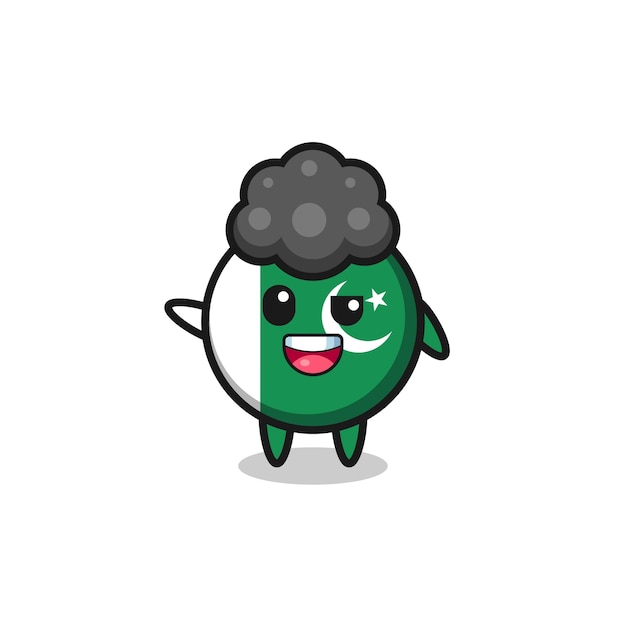 Pakistan flag character as the afro boy