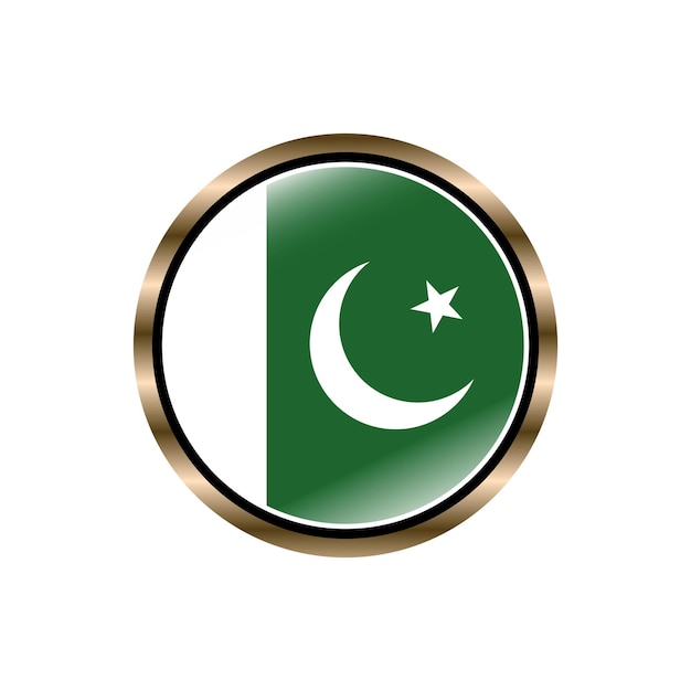 pakistan flag circle button vector template trendy collection logo design
