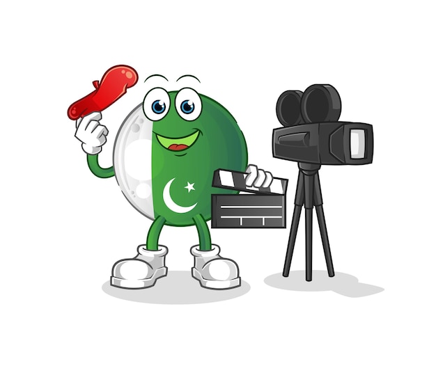 Pakistan flag director mascot cartoon vector