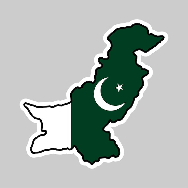 Illustrazione della mappa della bandiera del pakistan disegno vettoriale