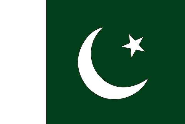パキスタンの旗の元の色と比率ベクトルイラストeps10