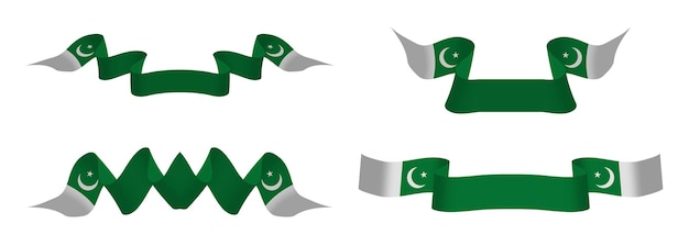 Pakistan flag ribbon set