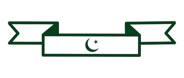 Pakistan Flag Ribbon Vector Illustration