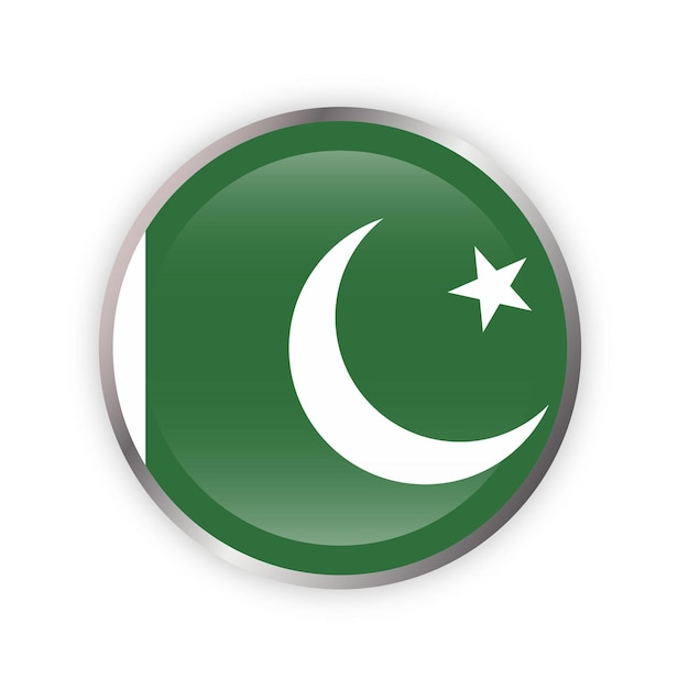 Vector pakistan flag in round