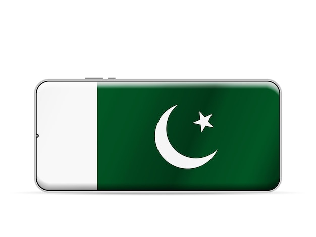 Vettore bandiera del pakistan sullo schermo dello smartphone