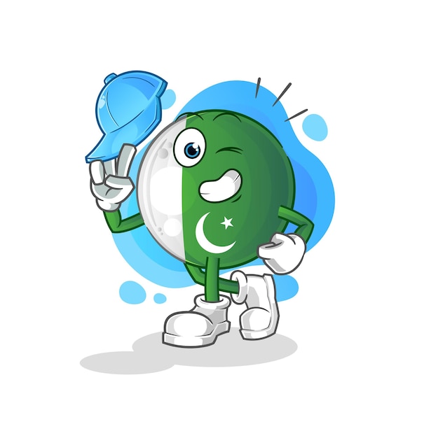 Pakistan flag young boy character cartoon