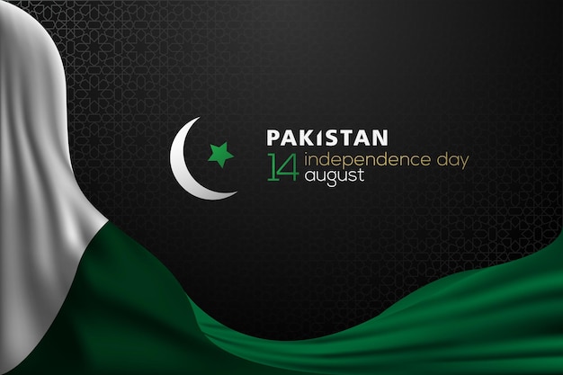 pakistan independence day 14 th august greeting background vector design with arabic calligraphy