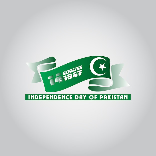 パキスタン独立記念日8月14日デザイン