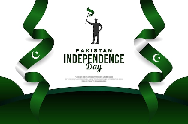 Vector pakistan independence day banner design