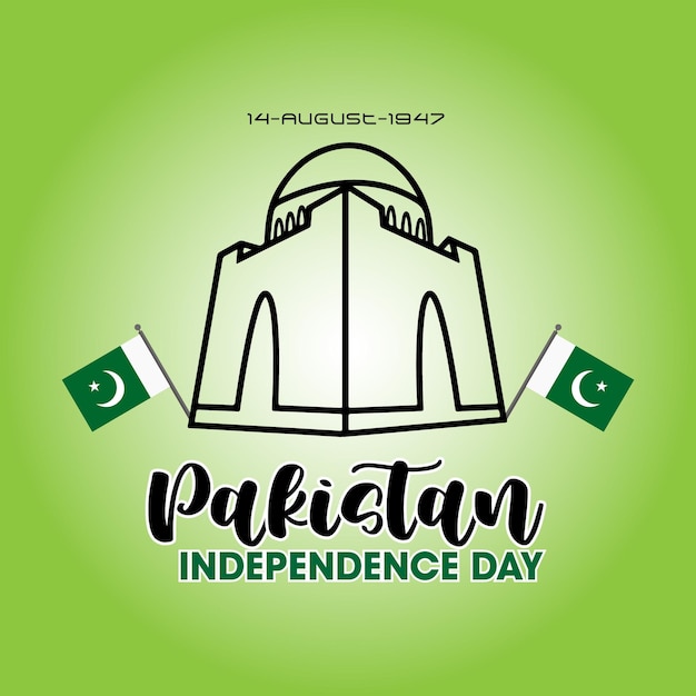 Vettore celebrazione del giorno dell'indipendenza del pakistan. 14 agosto festa dell'indipendenza. 14 agosto giornata del pakistan