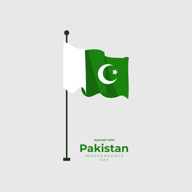 Vettore modello vettoriale per il giorno dell'indipendenza del pakistan post design illustrazione della bandiera del pakistan