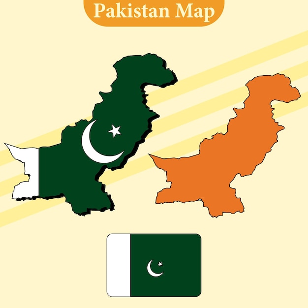 Pakistan kaart vector met regio's en steden lijnen en volledige elke regio