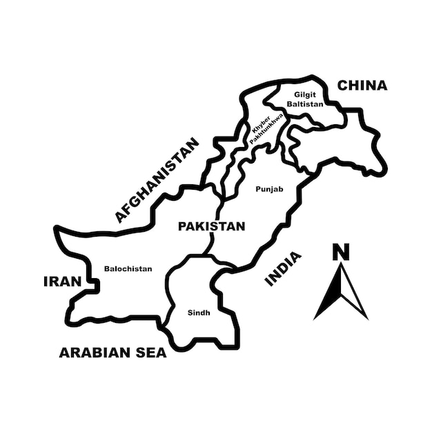 Vector pakistan map icon vector illustration symbol design