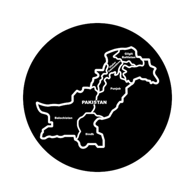 파키스탄 지도 아이콘 터 일러스트레이션 기호 디자인