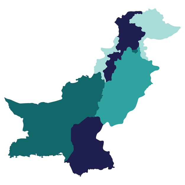 Vector pakistan map map of pakistan in administrative provinces in multicolor