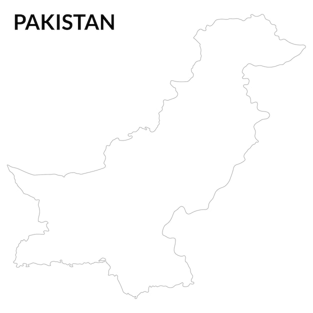 Mappa del pakistan in colore bianco