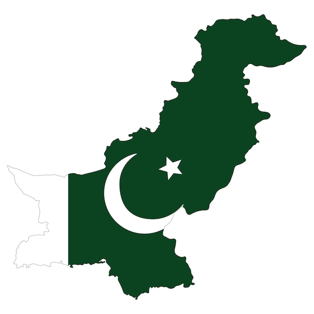 Vector pakistan map map of pakistan with pakistan flag