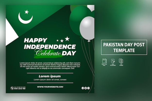Vector pakistan onafhankelijkheidsdag 14 augustus groet post vector design