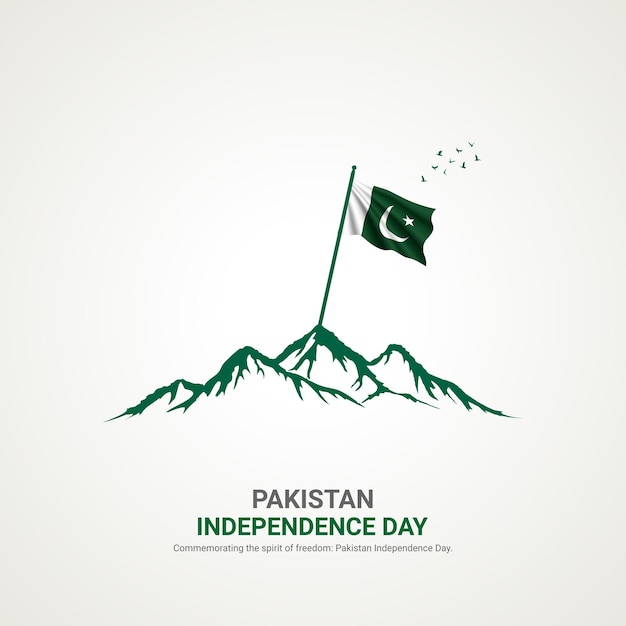 Vector pakistan onafhankelijkheidsdag creatieve advertenties ontwerp post vector 3d illustratie