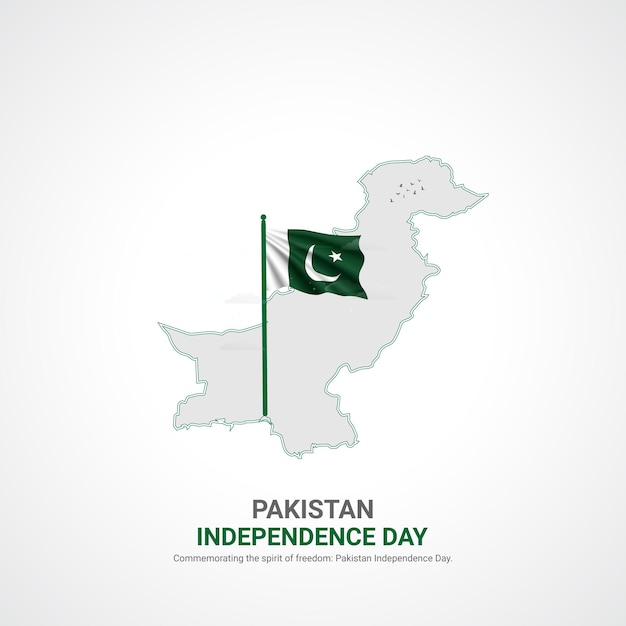 Pakistan onafhankelijkheidsdag creatieve advertenties ontwerp post vector 3D illustratie