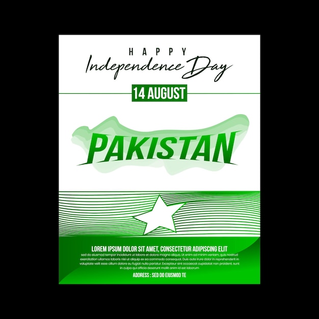 Pakistan onafhankelijkheidsdag gradiënt posterontwerp kunst