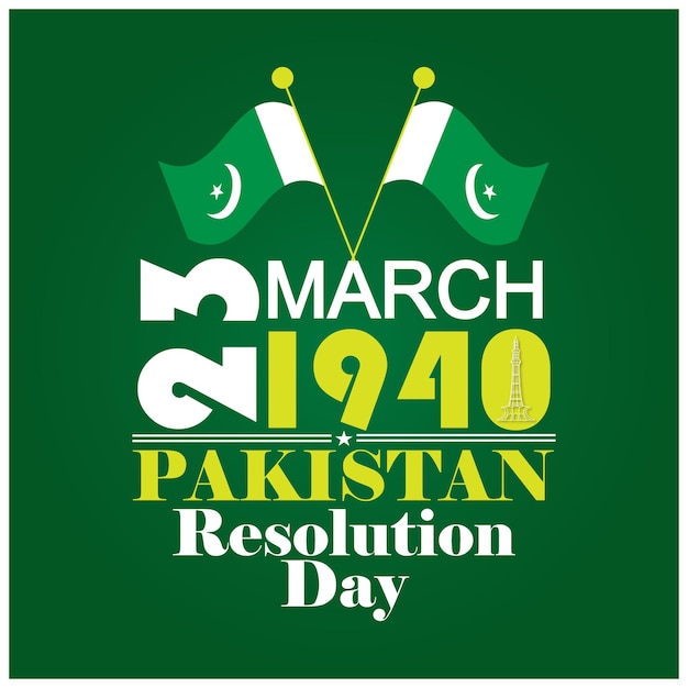 Pakistan Resolution Day Design Template