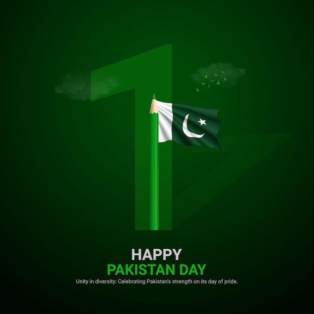 Pakistan Resolution Day is een 3D-illustratie.