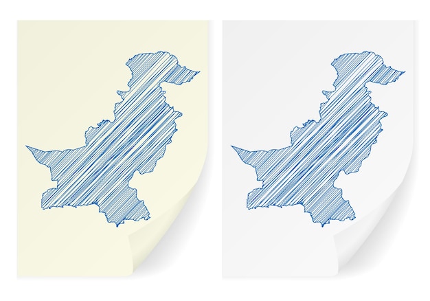 Mappa di scarabocchi del pakistan